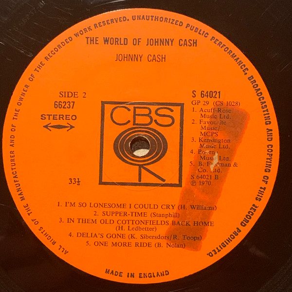 Johnny Cash - World Of - Used Vinyl Record image 5