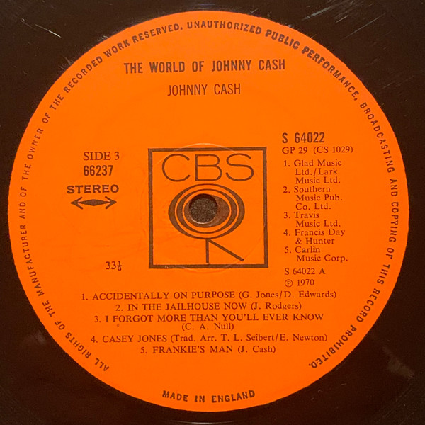 Johnny Cash - World Of - Used Vinyl Record image 6