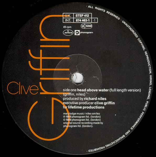 Clive Griffin - Head Above Water - Used Vinyl Record 12" image 3