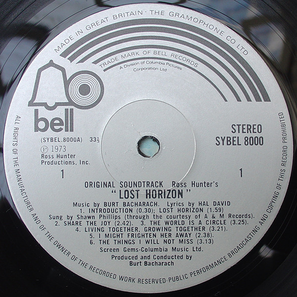 Burt Bacharach - Lost Horizon (Original Soundtrack) - Used Vinyl Record image 3