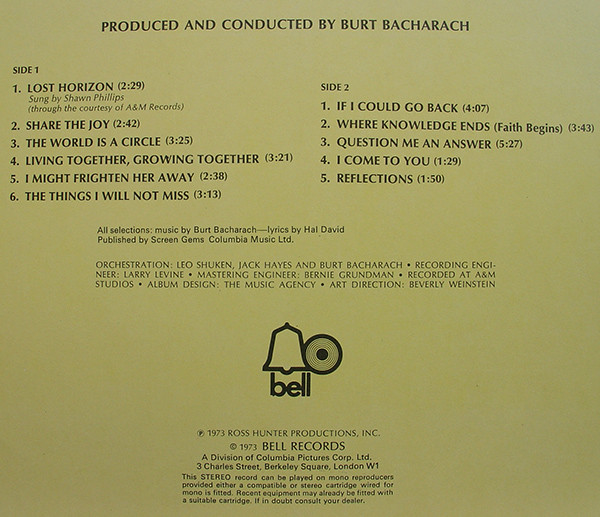 Burt Bacharach - Lost Horizon (Original Soundtrack) - Used Vinyl Record image 6
