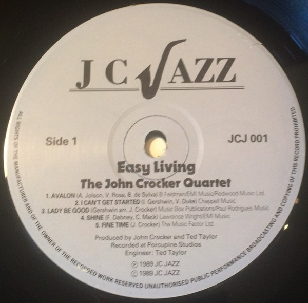 John Crocker Quartet - Easy Living - Used Vinyl Record image 3
