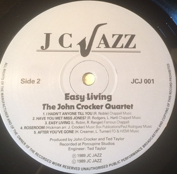 John Crocker Quartet - Easy Living - Used Vinyl Record image 4