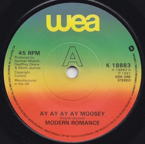 Modern Romance - Ay Ay Ay Ay Moosey - Used Vinyl Record 7" image 3