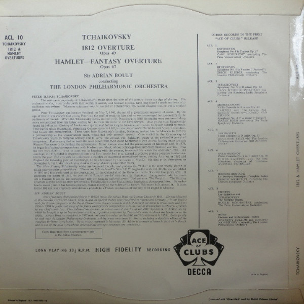 Pyotr Ilyich Tchaiko - Tchaikovsky - 1812 & Hamlet Overtures - Used V image 2