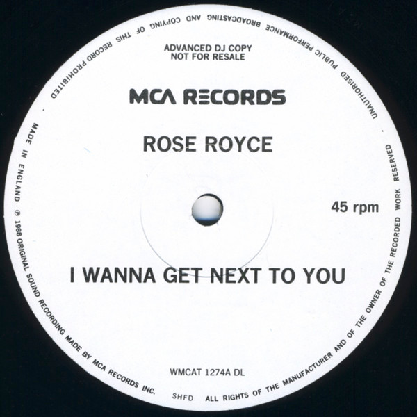 Rose Royce - I Wanna Get Next To You - Used Vinyl Record 12" image 2