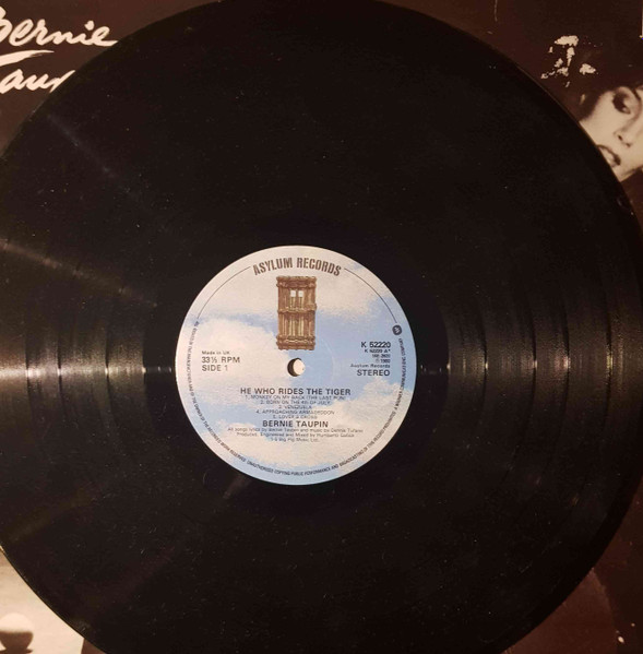 Bernie Taupin - He Who Rides The Tiger - Used Vinyl Record image 4