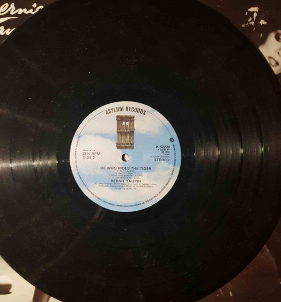 Bernie Taupin - He Who Rides The Tiger - Used Vinyl Record image 5