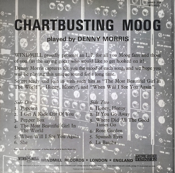 Denny Morris - Chartbusting Moog - Used Vinyl Record image 2