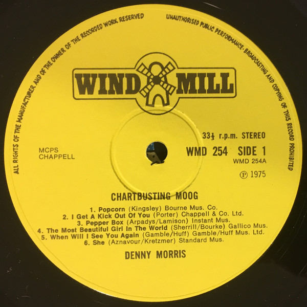 Denny Morris - Chartbusting Moog - Used Vinyl Record image 3