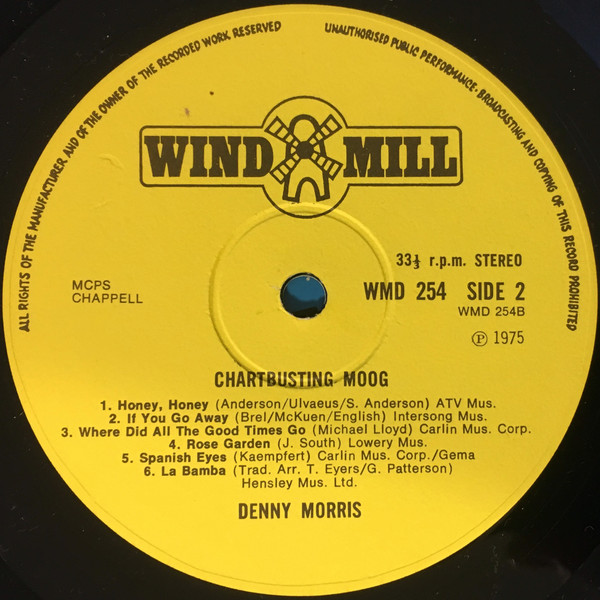 Denny Morris - Chartbusting Moog - Used Vinyl Record image 4