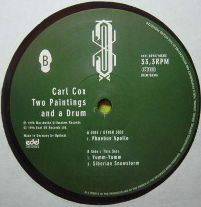 Carl Cox - Two Paintings And A Drum - Used Vinyl Record 12" image 3