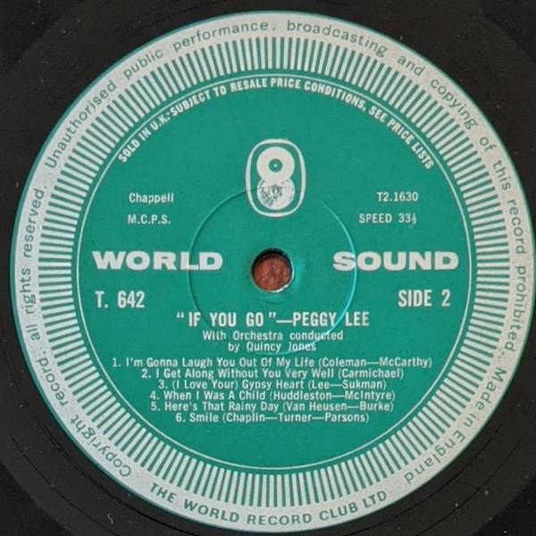 Peggy Lee - If You Go - Used Vinyl Record image 4