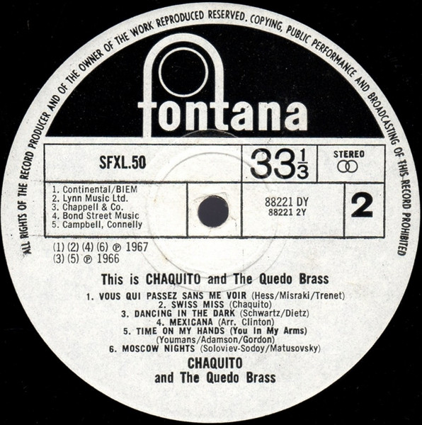 Chaquito And The Que - This Is - Used Vinyl Record image 4