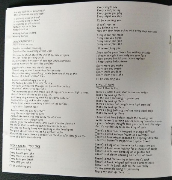 Police - Synchronicity - Used CD image 3