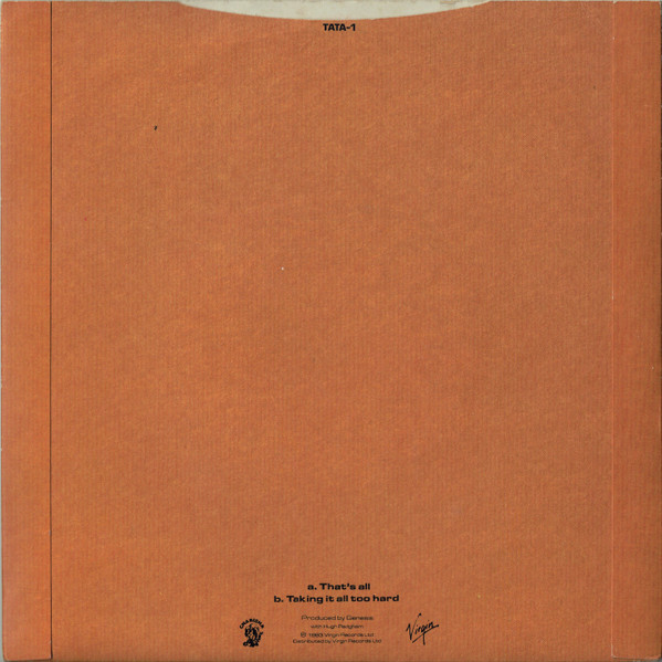 Genesis - That's All - Used Vinyl Record 7" image 2