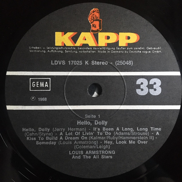Louis Armstrong And - Hello, Dolly! - Used Vinyl Record image 3