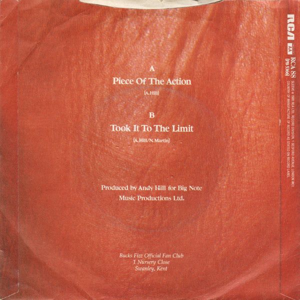 Bucks Fizz - Piece Of The Action - Used Vinyl Record 7" image 2