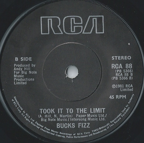 Bucks Fizz - Piece Of The Action - Used Vinyl Record 7" image 4