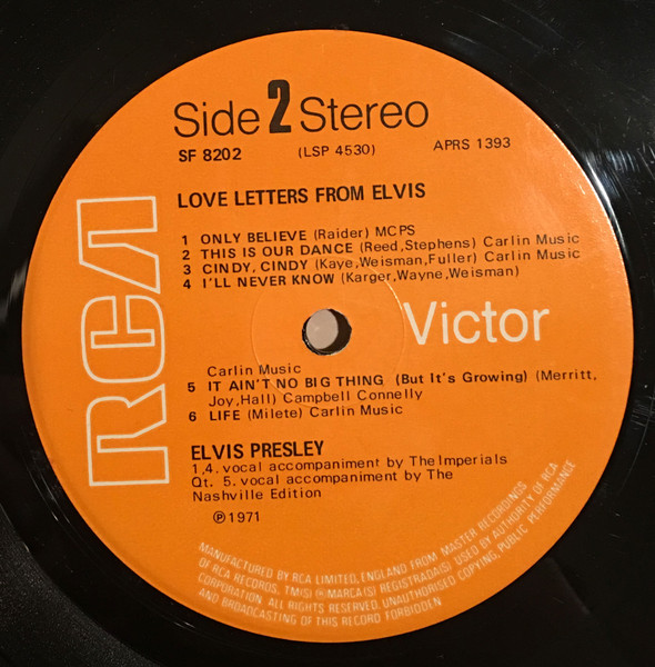 Elvis Presley - Love Letters From Elvis - Used Vinyl Record image 4