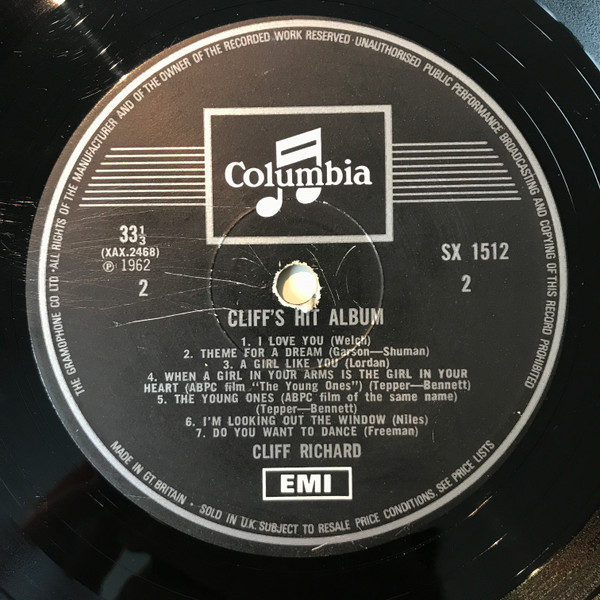 Cliff Richard - Cliff's Hit Album - Used Vinyl Record image 4