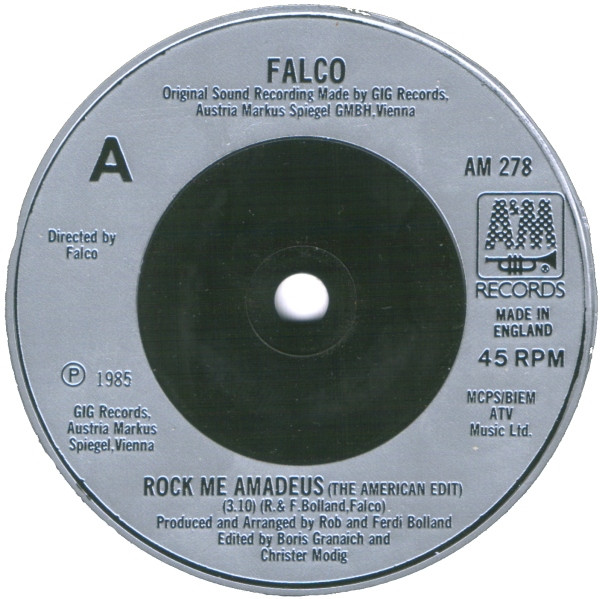 Falco - Rock Me Amadeus - Used Vinyl Record 7" image 4
