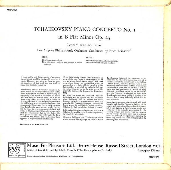 Pyotr Ilyich Tchaiko - Piano Concerto No. 1 In B Flat Minor - Used Vi image 2