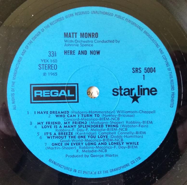 Matt Monro - Here And Now - Used Vinyl Record image 3