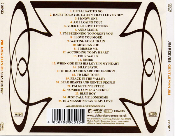 Jim Reeves - Gentleman Jim - Used CD image 2