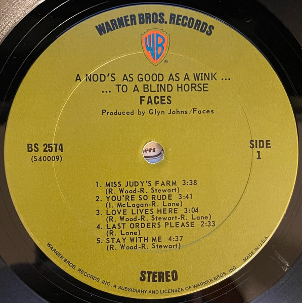 Faces - A Nod Is As Good As A Wink...To A Blind Horse - Used Vinyl Recor image 3