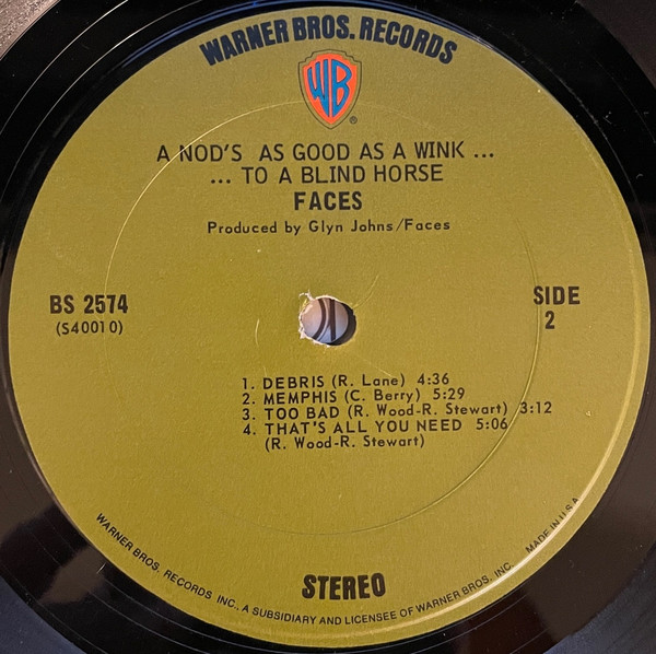 Faces - A Nod Is As Good As A Wink...To A Blind Horse - Used Vinyl Recor image 4