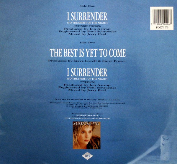 Samantha Fox - I Surrender (To The Spirit Of The Night) - Used Vinyl Re image 2