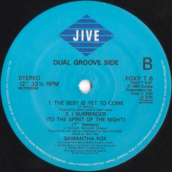 Samantha Fox - I Surrender (To The Spirit Of The Night) - Used Vinyl Re image 4