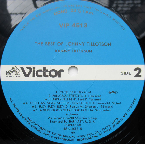 Johnny Tillotson - Best Of - Used Vinyl Record image 6
