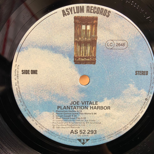Joe Vitale - Plantation Harbor - Used Vinyl Record image 2