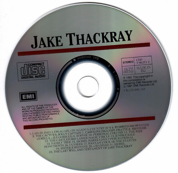 Jake Thackray - Lah-Di-Dah - Used CD image 3
