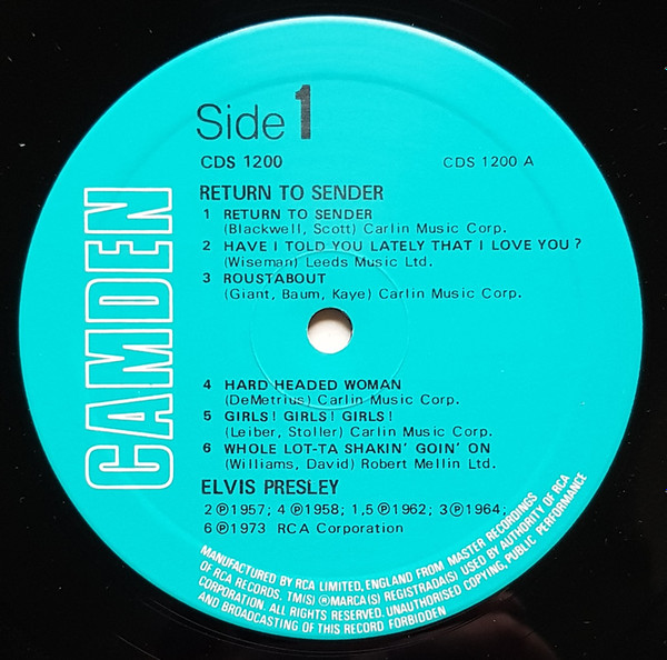 Elvis Presley - Return To Sender - Used Vinyl Record image 3