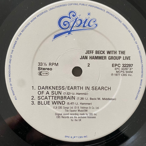 Jeff Beck - Live - Used Vinyl Record image 5
