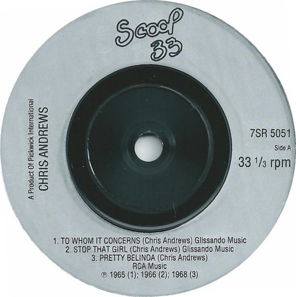 Chris Andrews (3) - Chris Andrews - Used Vinyl Record 7" image 3