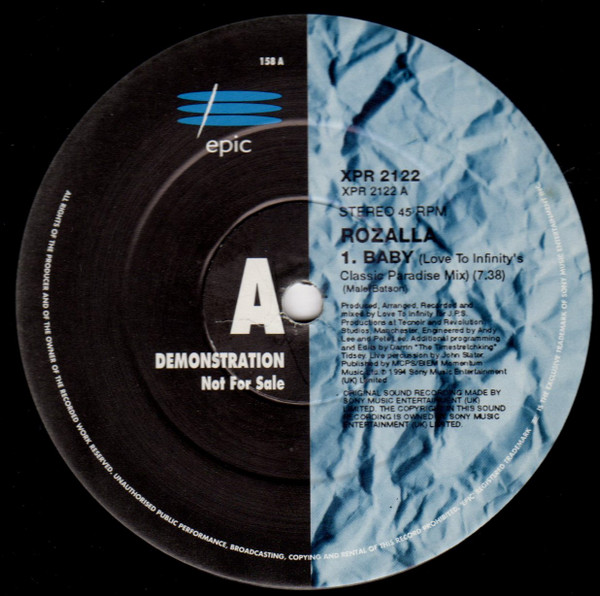 Rozalla - Baby - Used Vinyl Record 12" image 3