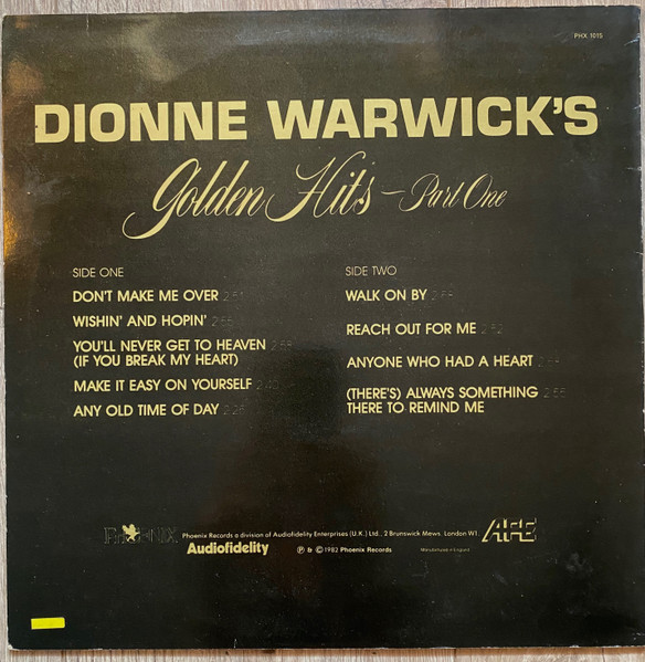 Dionne Warwick - Golden Hits Part One - Used Vinyl Record image 2