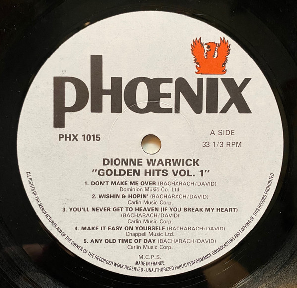 Dionne Warwick - Golden Hits Part One - Used Vinyl Record image 4