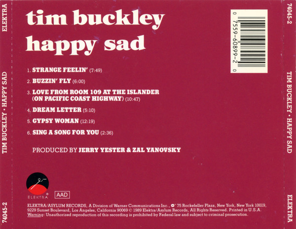 Tim Buckley - Happy Sad - Used CD image 3