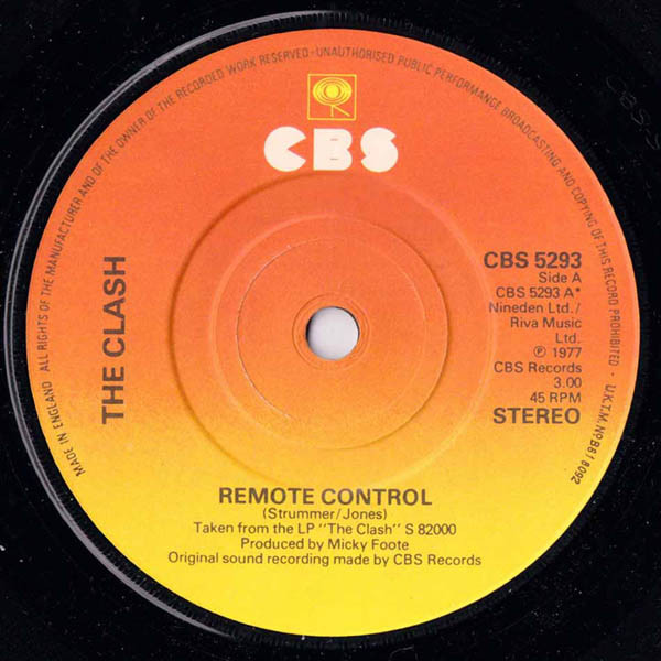 Clash - Remote Control - Used Vinyl Record 7" image 3