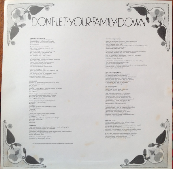 Dave Cartwright - Don't Let Your Family Down - Used Vinyl Record image 5