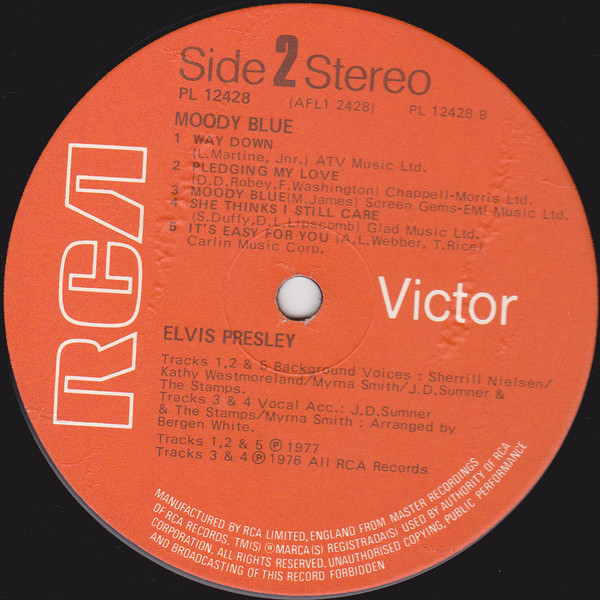 Elvis Presley - Moody Blue - Used Vinyl Record image 4