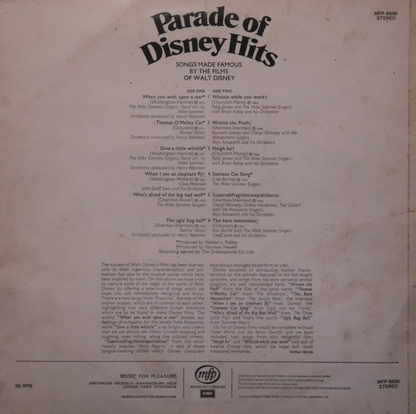 Various - Parade Of Disney Hits - Used Vinyl Record image 2