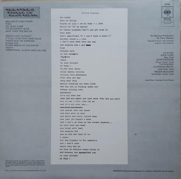 Byrds - Ballad Of Easy Rider - Used Vinyl Record image 2
