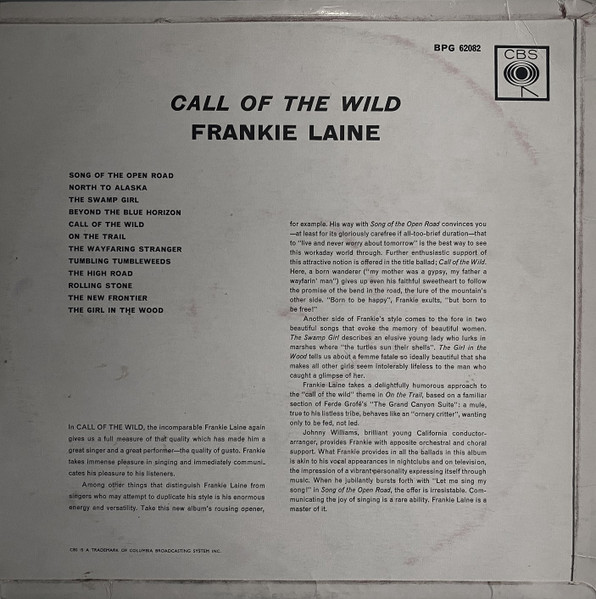 Frankie Laine - Call Of The Wild - Used Vinyl Record image 2