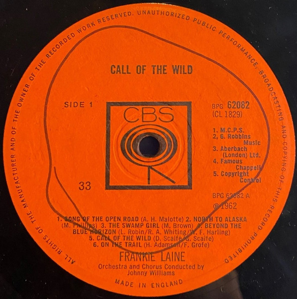 Frankie Laine - Call Of The Wild - Used Vinyl Record image 3